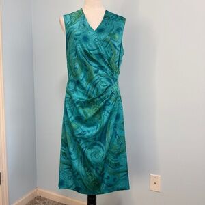 Lauren Ralph Lauren Women‎ Paisley Faux Wrap Sleeveless Dress Sz 10